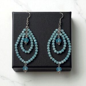 Handcrafted Polished Shell And Glass Bead Earrings